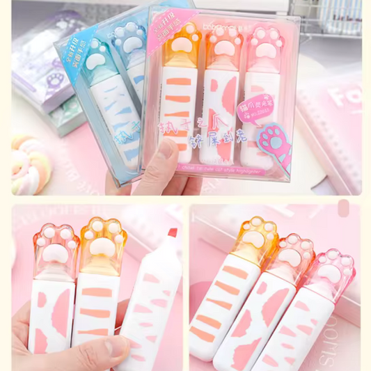 Cat Paw Color Highlighter Pens