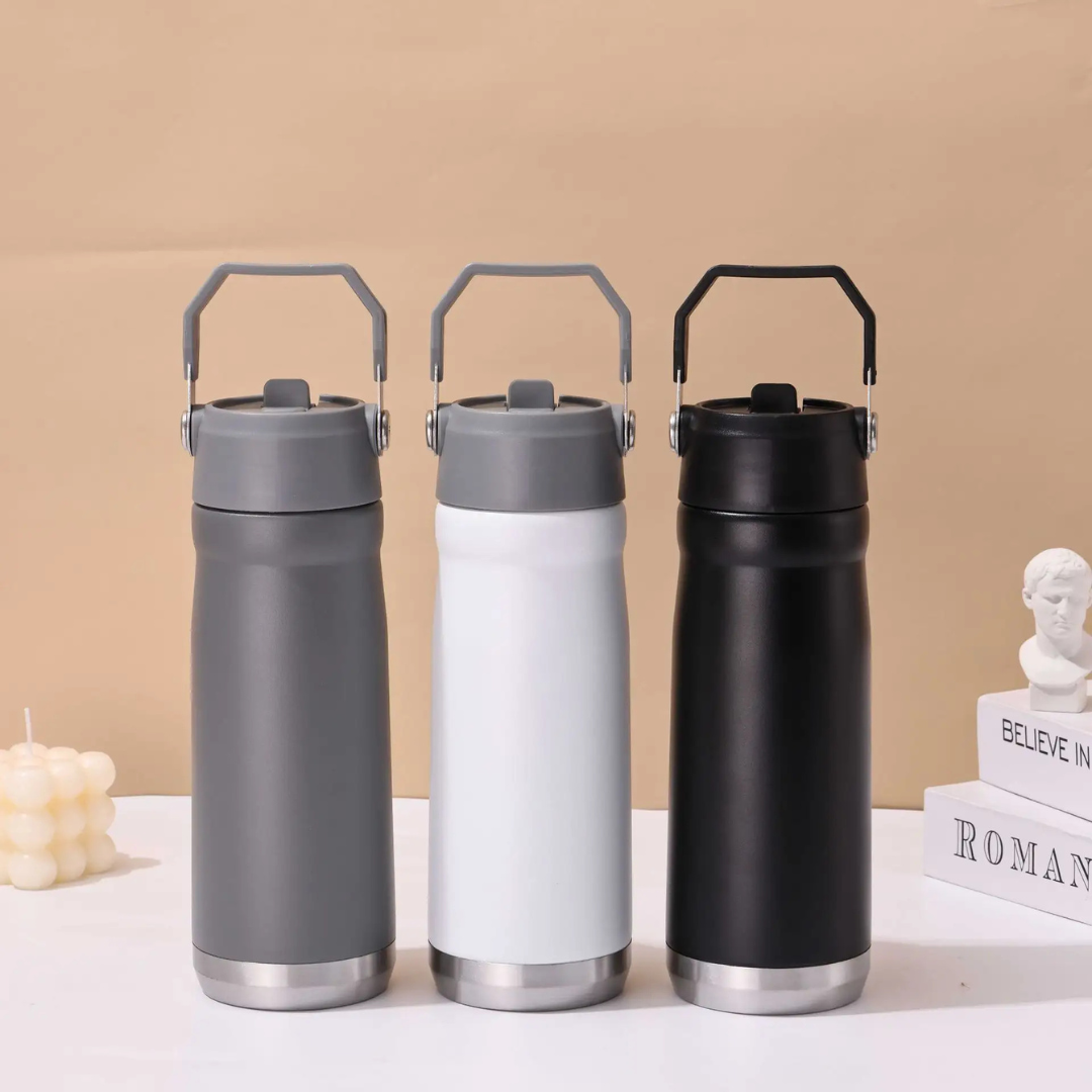 Stainless Steel Water Bottle with Straw Lid