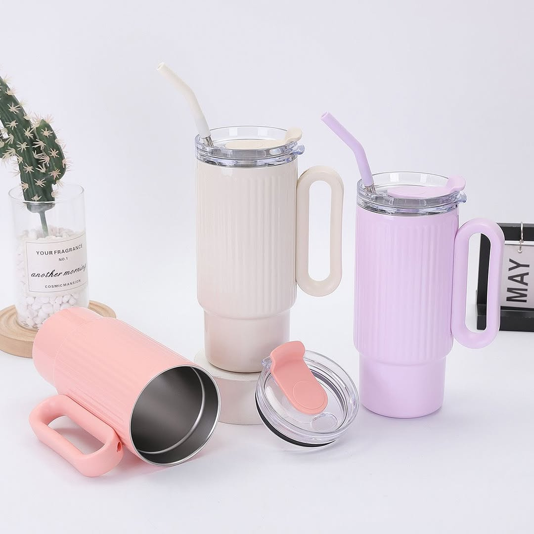 Stainless Steel Water Bottle with Straw Lid