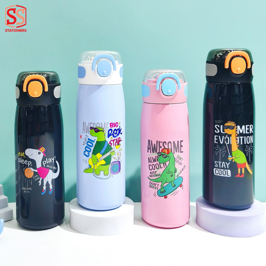 Cartoon Dinosaur-Themed Water Bottles
