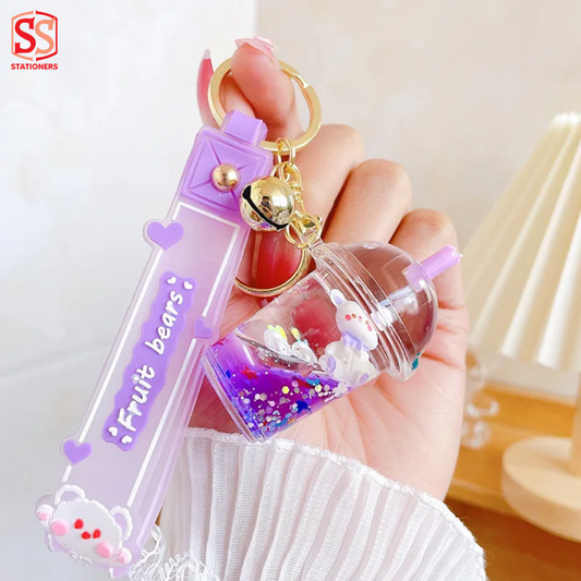 Purple Unicorn Bubble Tea Keychain