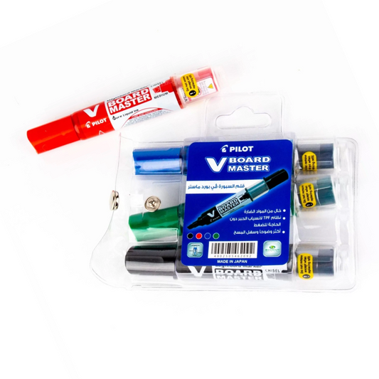 Pilot V Board Whiteboard chisel tip Marker set (4 Pcs)