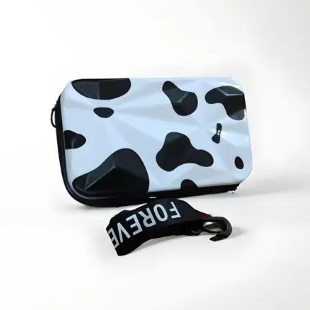 Cow Print Hard Shell Pouch