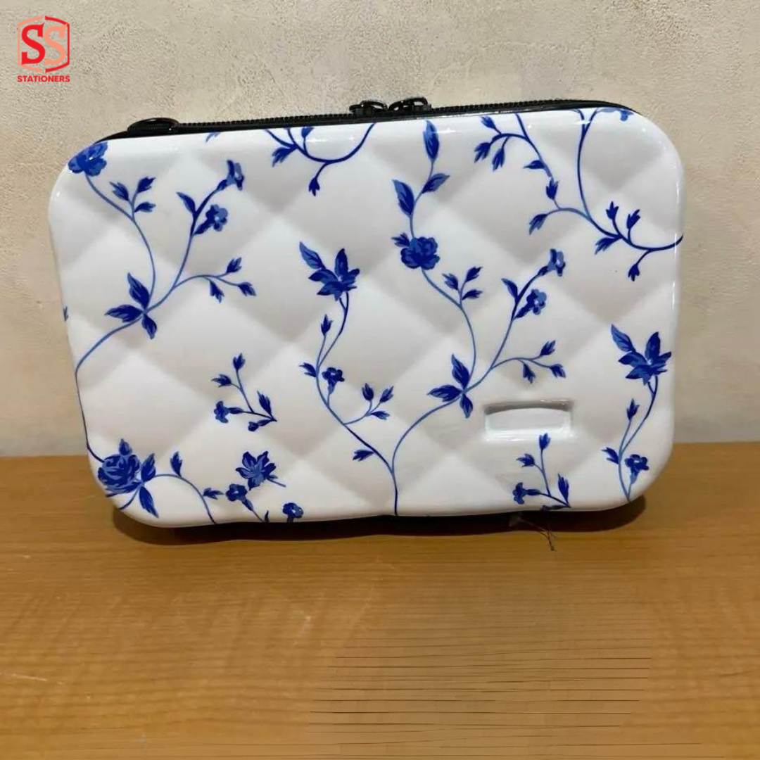 Floral Print Hard Shell Pouch