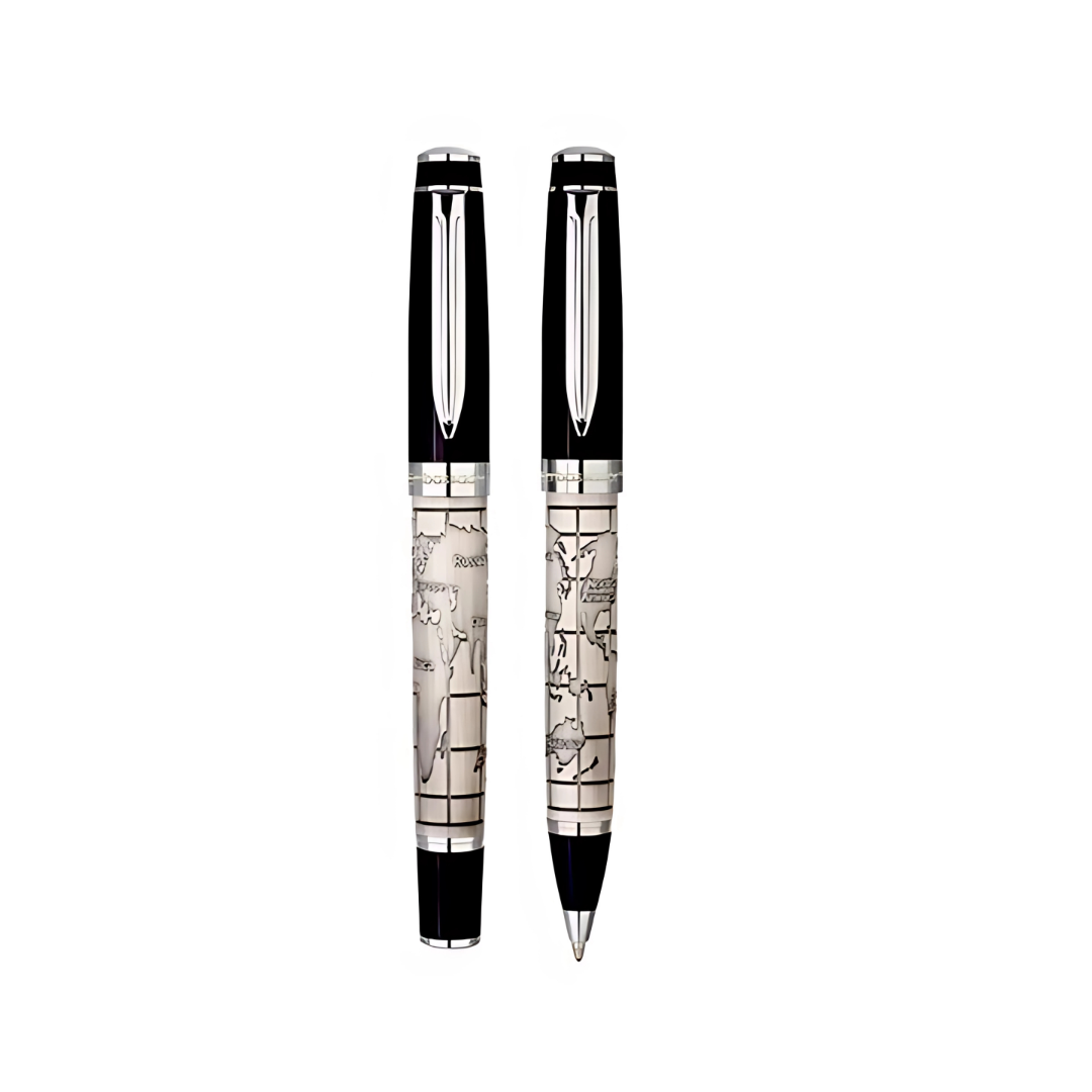 Embassador Premium World Map Design Gift Set Of Fountain and Roller