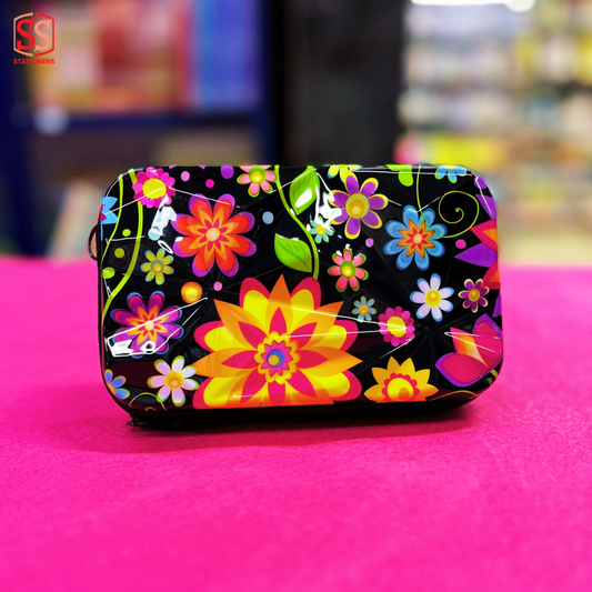 Flowers Print Hard Shell Pouch