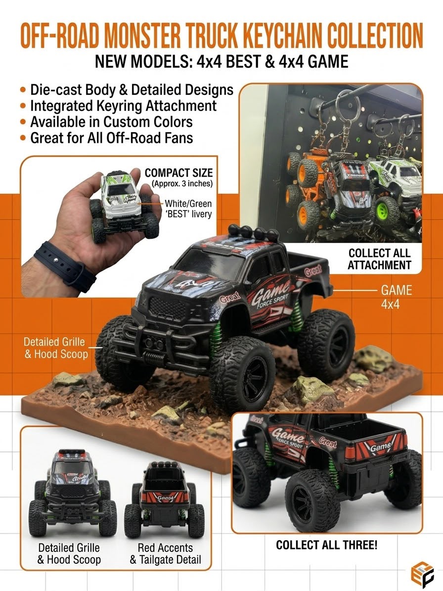 Off Road Monster Truck Keychain