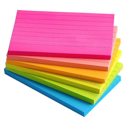Lined Single Colored Sticky Notes 3X3 / 3x4 / 3x5 Inch