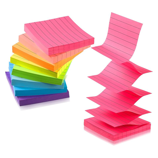 Lined Single Colored Sticky Notes 3X3 / 3x4 / 3x5 Inch
