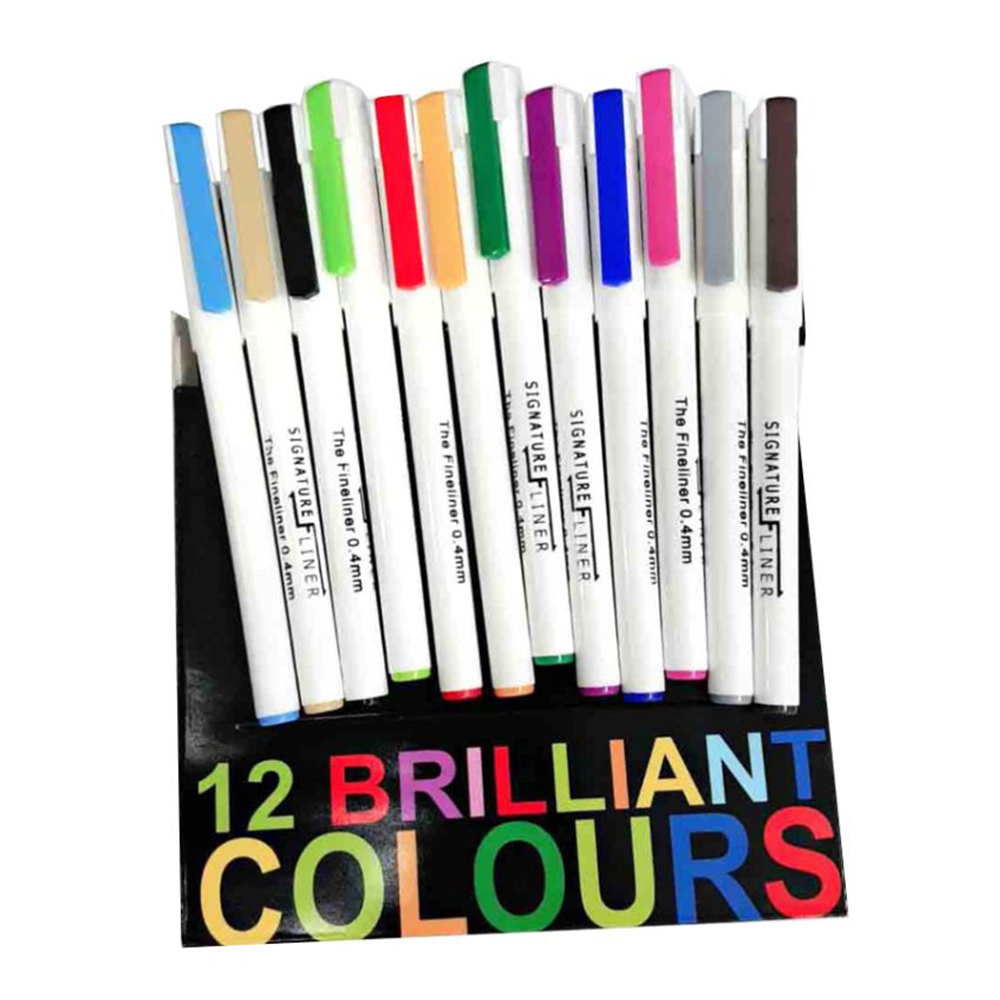 SIGNATURE Fine liner 12 Brilliant Colors Pointers Set
