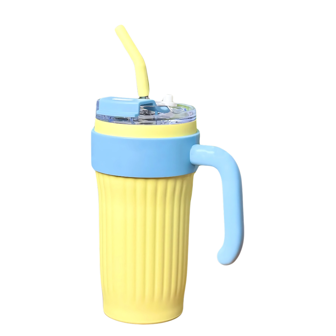 Vibrant Stainless Steel Tumbler with Straw