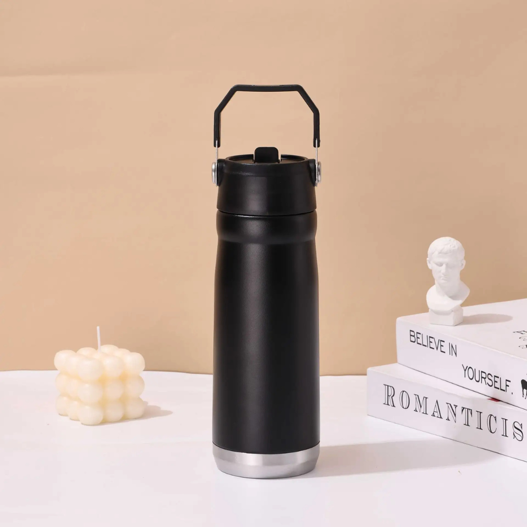 Stainless Steel Water Bottle with Straw Lid