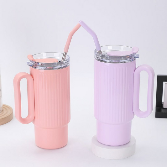 Stainless Steel Water Bottle with Straw Lid