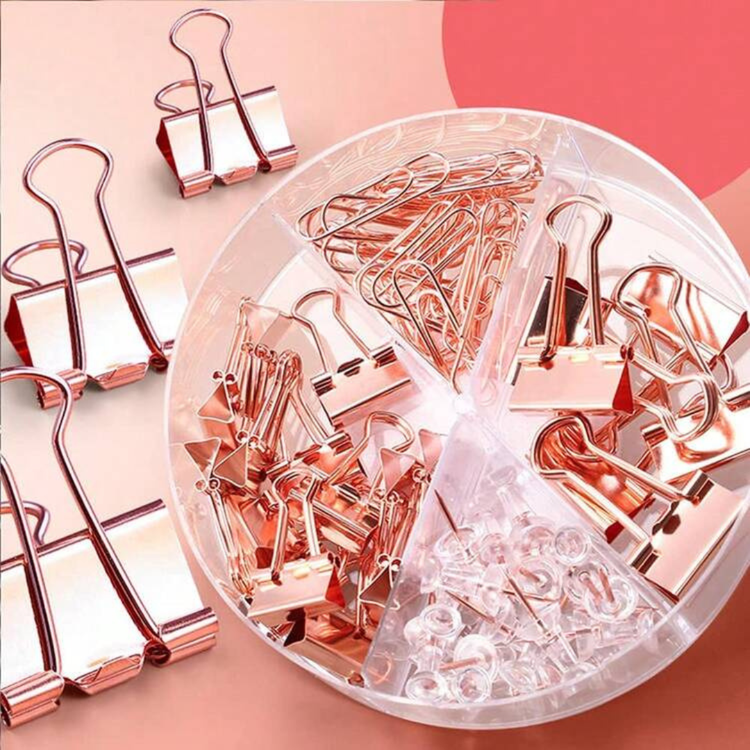 Desk Accessories Organizer Stationery Set - ROSE GOLD