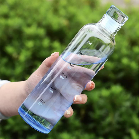 Glass Water Bottle With Time Marker