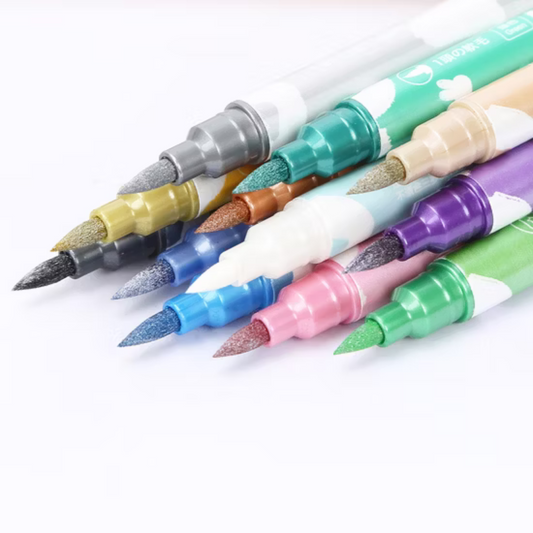 M&G 12 Different Metallic Color Dual-Tip Metal Marker