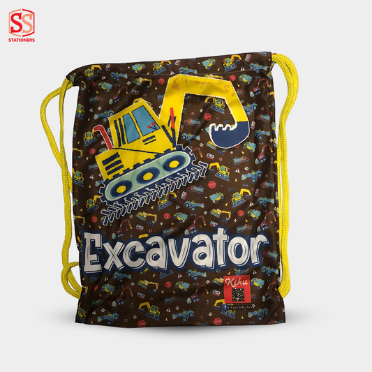 Excavator Drawstring Bag