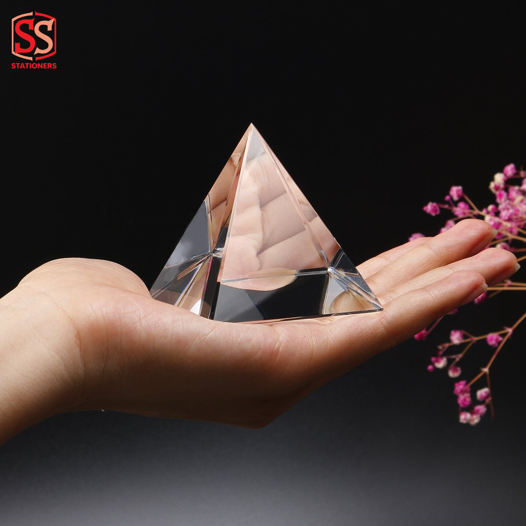 Paper Wait. Image Pyramid Prism Glass Paperweight – SS Stationers