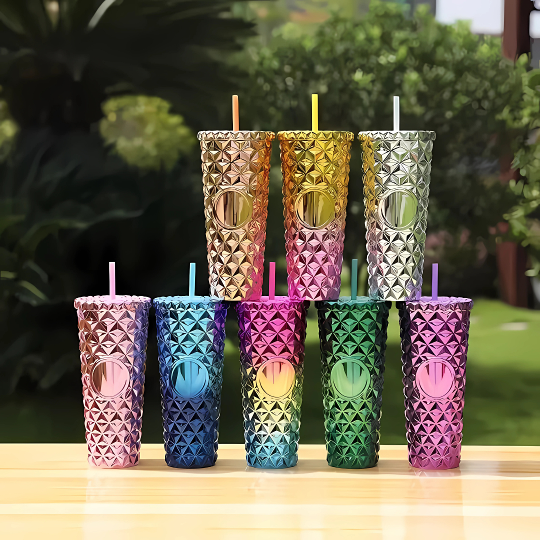 Studded Tumbler With Lid And Straw