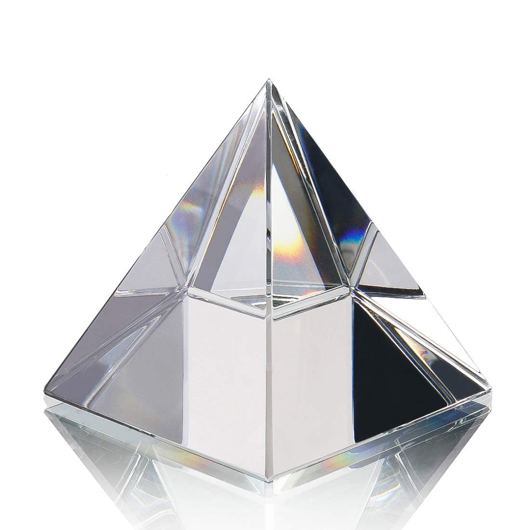 Pyramid Prism Glass Paperweight