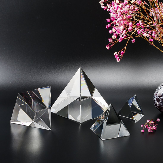 Pyramid Prism Glass Paperweight