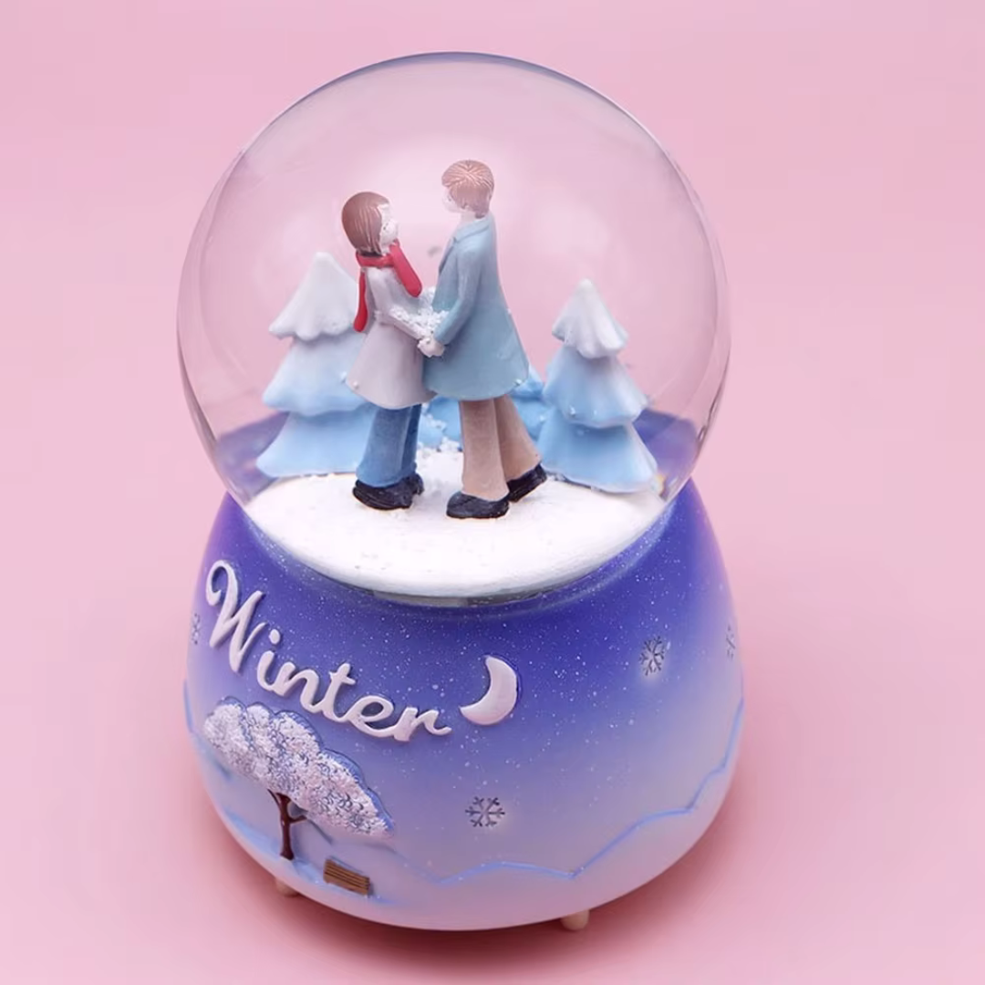 Couple Crystal Ball Music Box