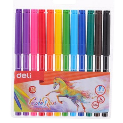 Deli Felt Color Marker Pen 12/18/24