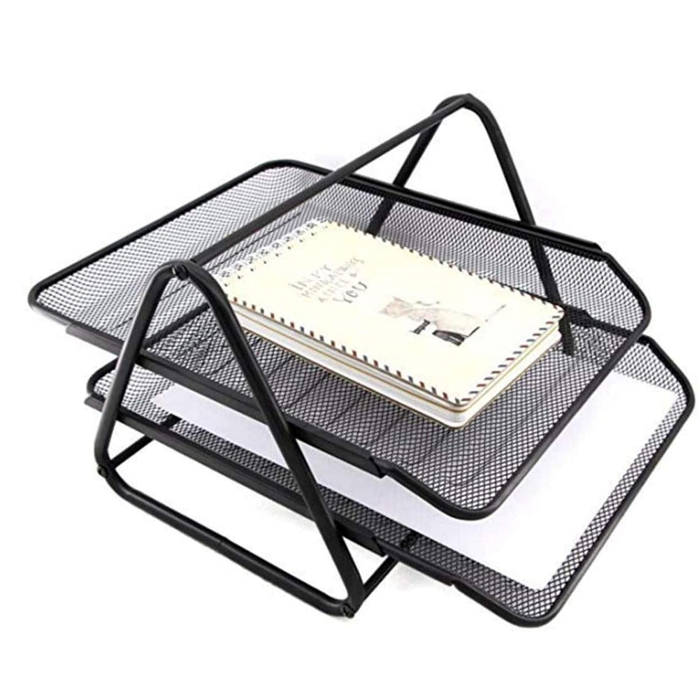 2 Tier Document Tray Metal Mesh