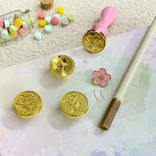 Elegant Pink Wax Seal Stamp Kit