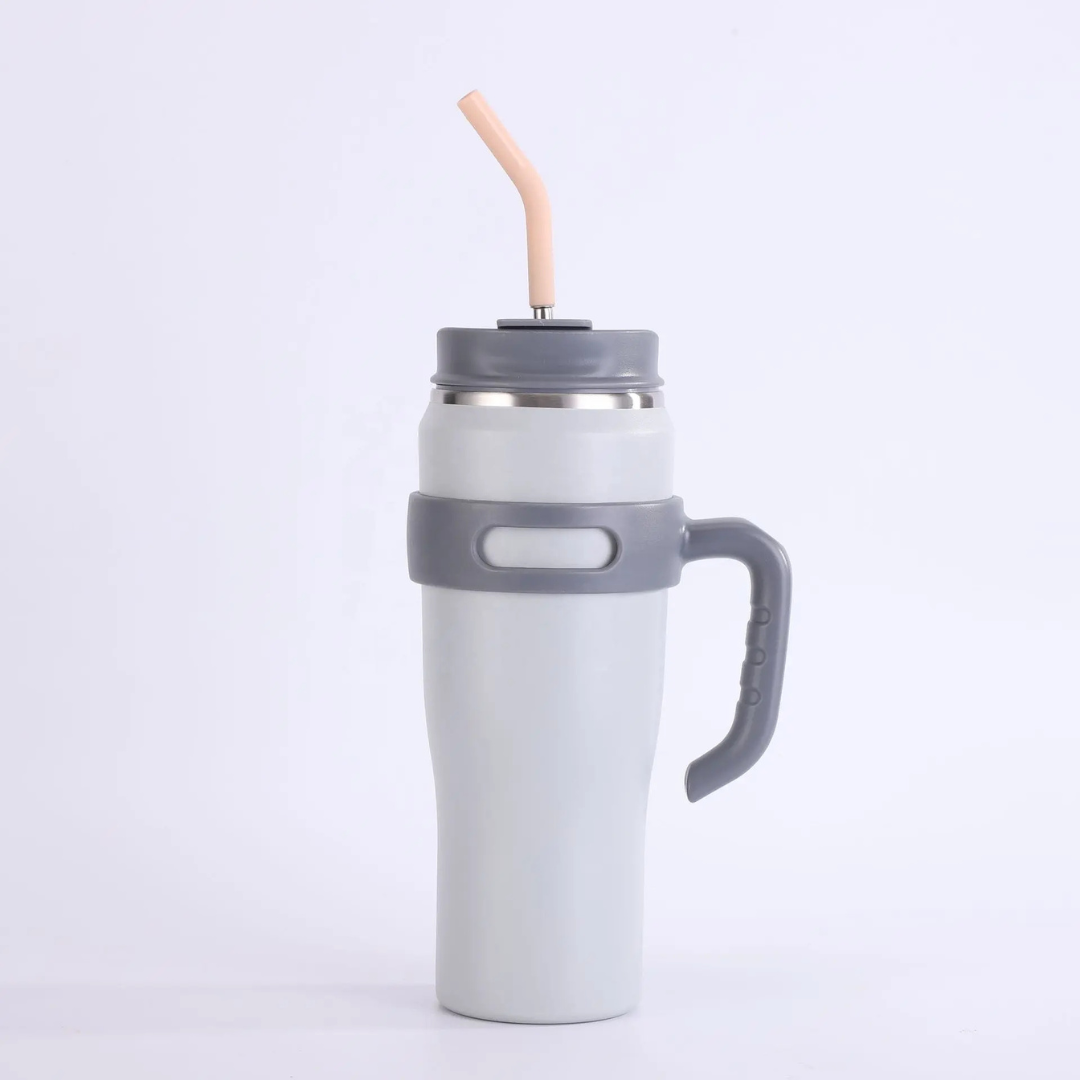 Large Capacity Stainless Steel Tumbler With Straw