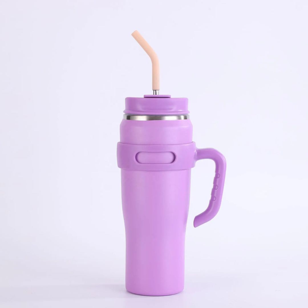 Large Capacity Stainless Steel Tumbler With Straw