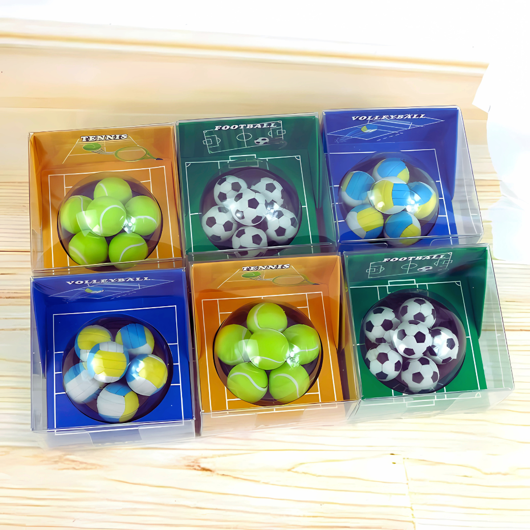 Sports-Themed Erasers 6 Pcs