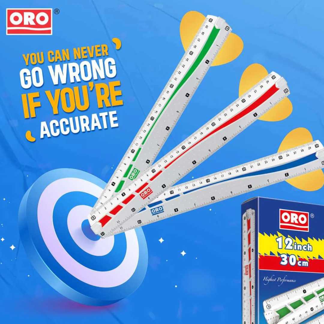 ORO 12 Inch Transparent Ruler