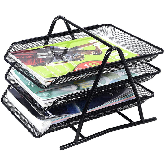 3 Tier Document Tray Metal Mesh