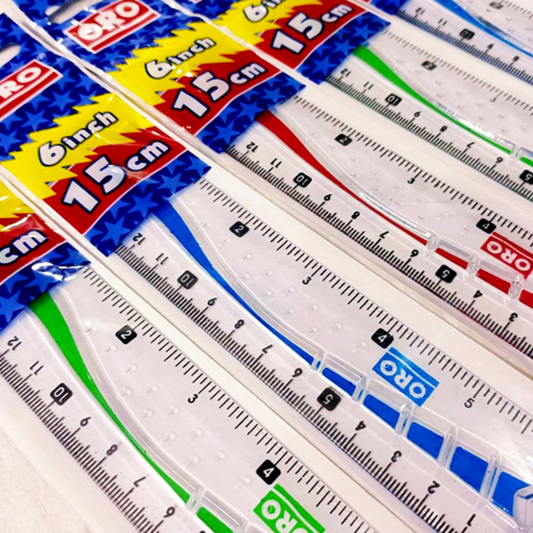 ORO 6 Inch Plastic Ruler