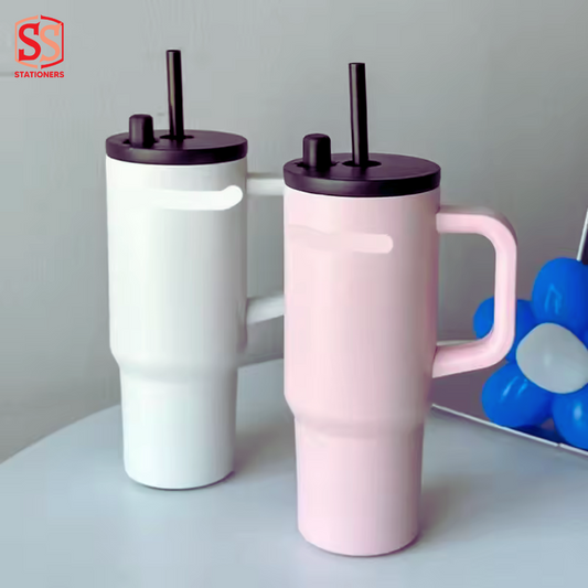 Minimalist Water Bottle with Handle and Straw