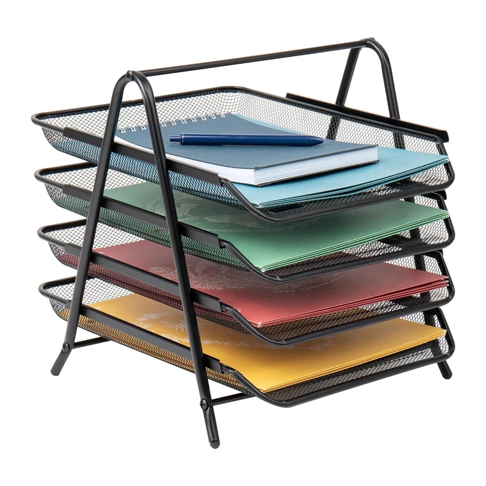 4 Tier Document Tray Metal Mesh