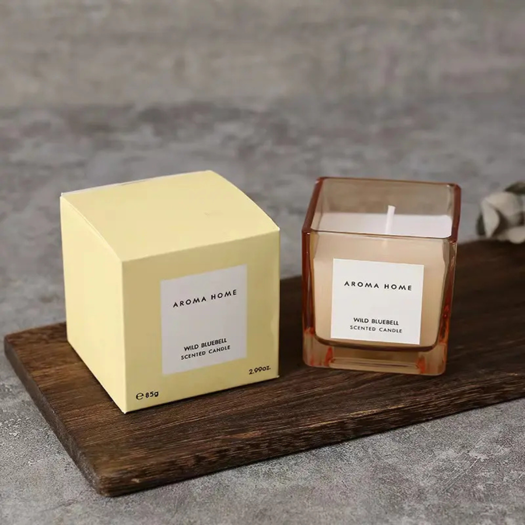 Luxury Square Glass Jar Soy Wax Scented Candles