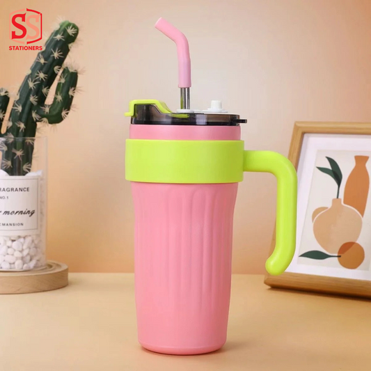 Vibrant Stainless Steel Tumbler with Straw