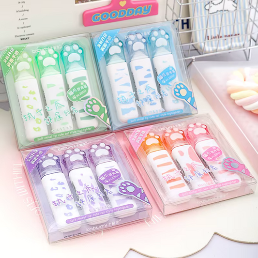 Cat Paw Color Highlighter Pens