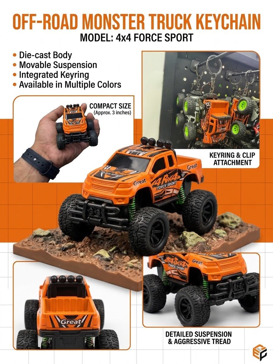 Off Road Monster Truck Keychain