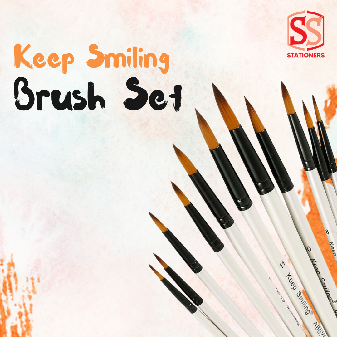 Keep Smiling Artist Paint Brush Set of 12