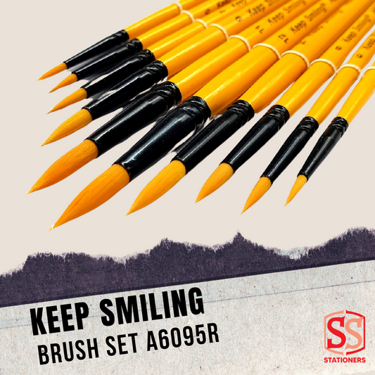 Keep Smiling -A6095R Artist Paint Brush Set of 10