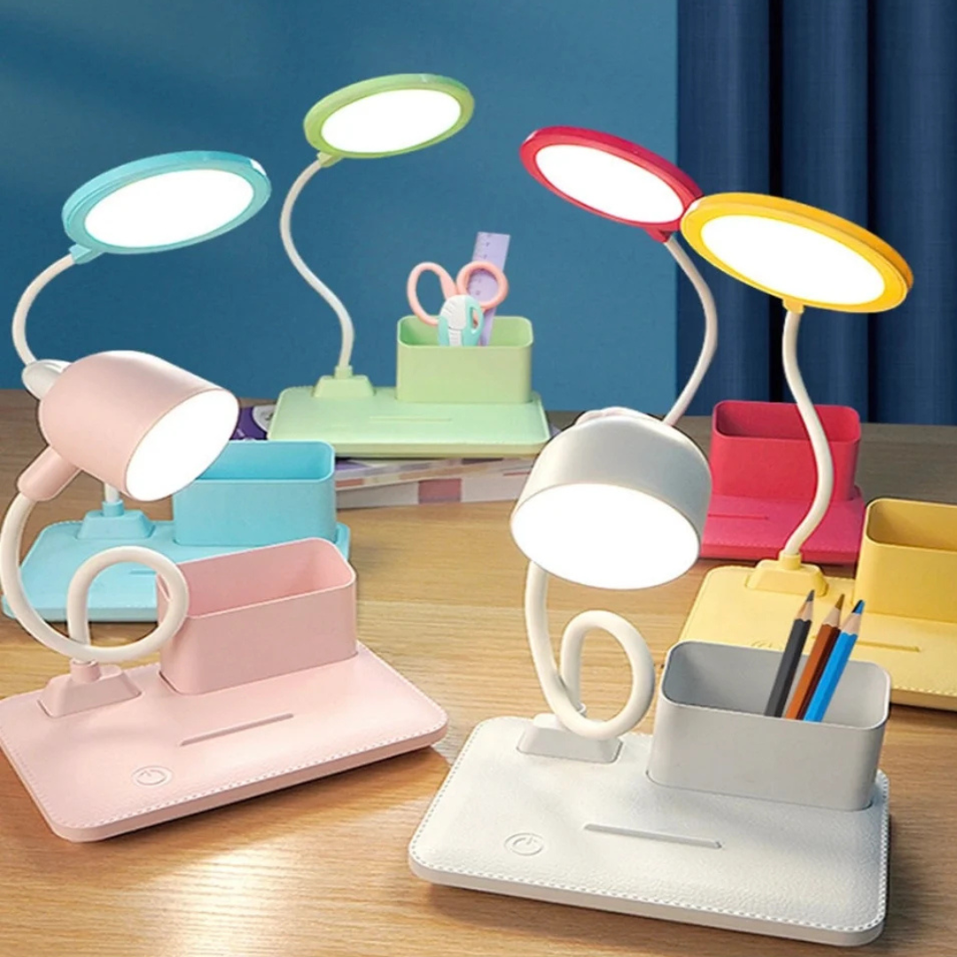 Study Table Led Chargeable Lamp With Pen Stand