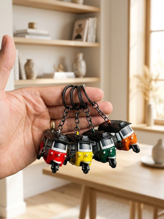 Miniature Auto Rickshaw / Tuk Tuk Metal Keychain