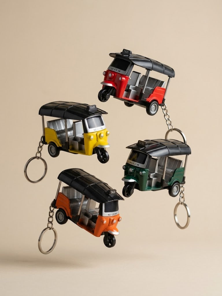 Miniature Auto Rickshaw / Tuk Tuk Metal Keychain