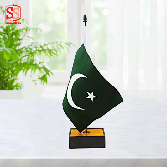 Pakistan Table Flag With Wooden Stand