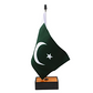 Pakistan Table Flag With Wooden Stand