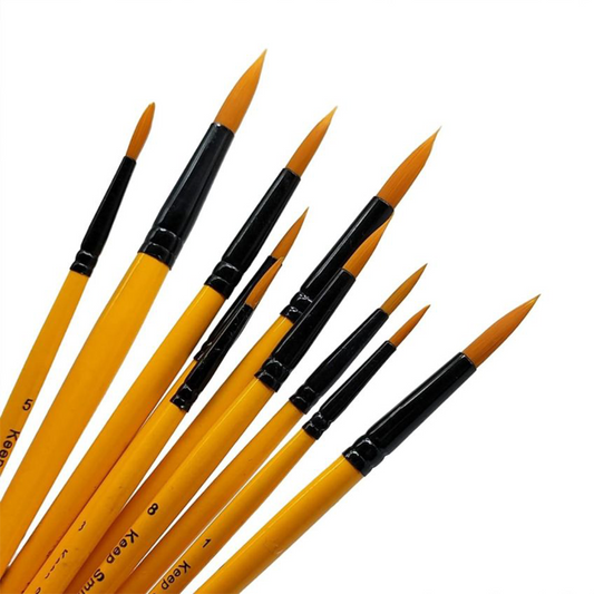 Keep Smiling -A6095R Artist Paint Brush Set of 10