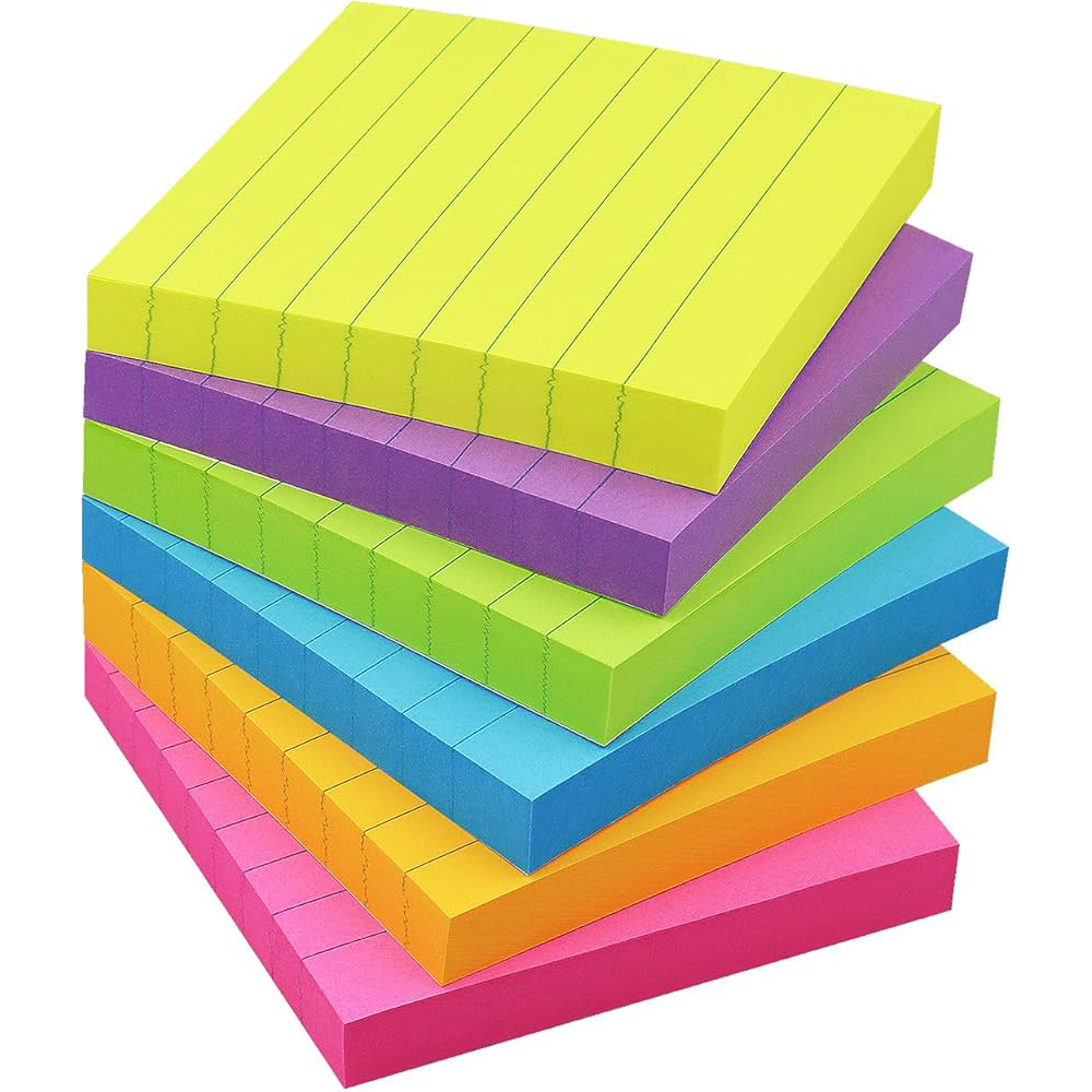 Lined Single Colored Sticky Notes 3X3 / 3x4 / 3x5 Inch